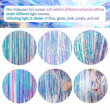 Iridescent Foil Fringe Curtain 2 Pcs Holographic Party Streamer Backdrop Decor