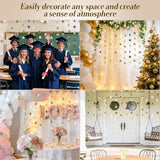 104ft Gold Star Garland | 8 Pc Glitter Hanging Star Banner | Birthday Wedding Christmas Party Decorations