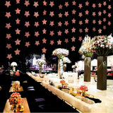 6 Pack Rose Gold Glitter Star Garland | 50ft Paper Bunting Party Decor