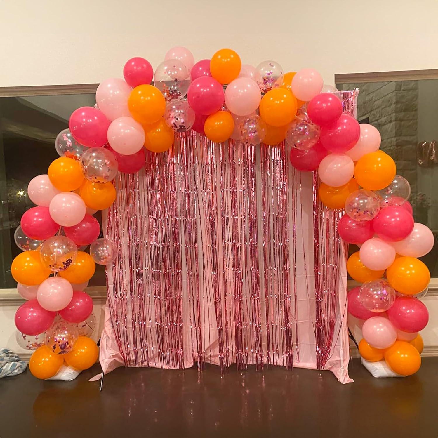 Pink Orange Balloons | 12 Inch Sunset Coral, Hot Pink Party Decor