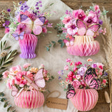 Women Birthday Centerpieces | Pink Purple Honeycomb Table Decor | Bridal Shower Wedding Party Decorations