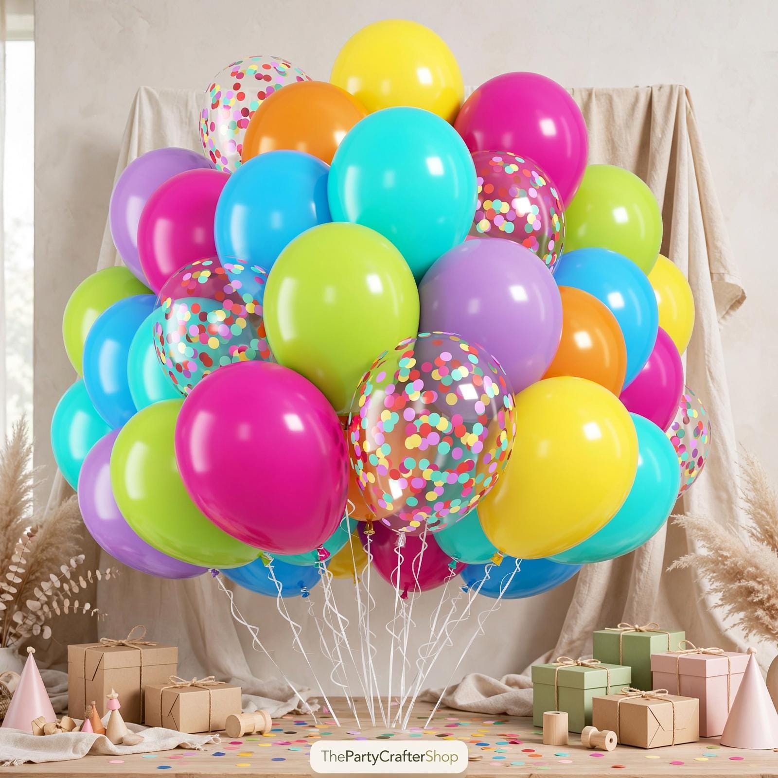 Summer Confetti Balloons | 12 Inch Colorful Latex Party Decor