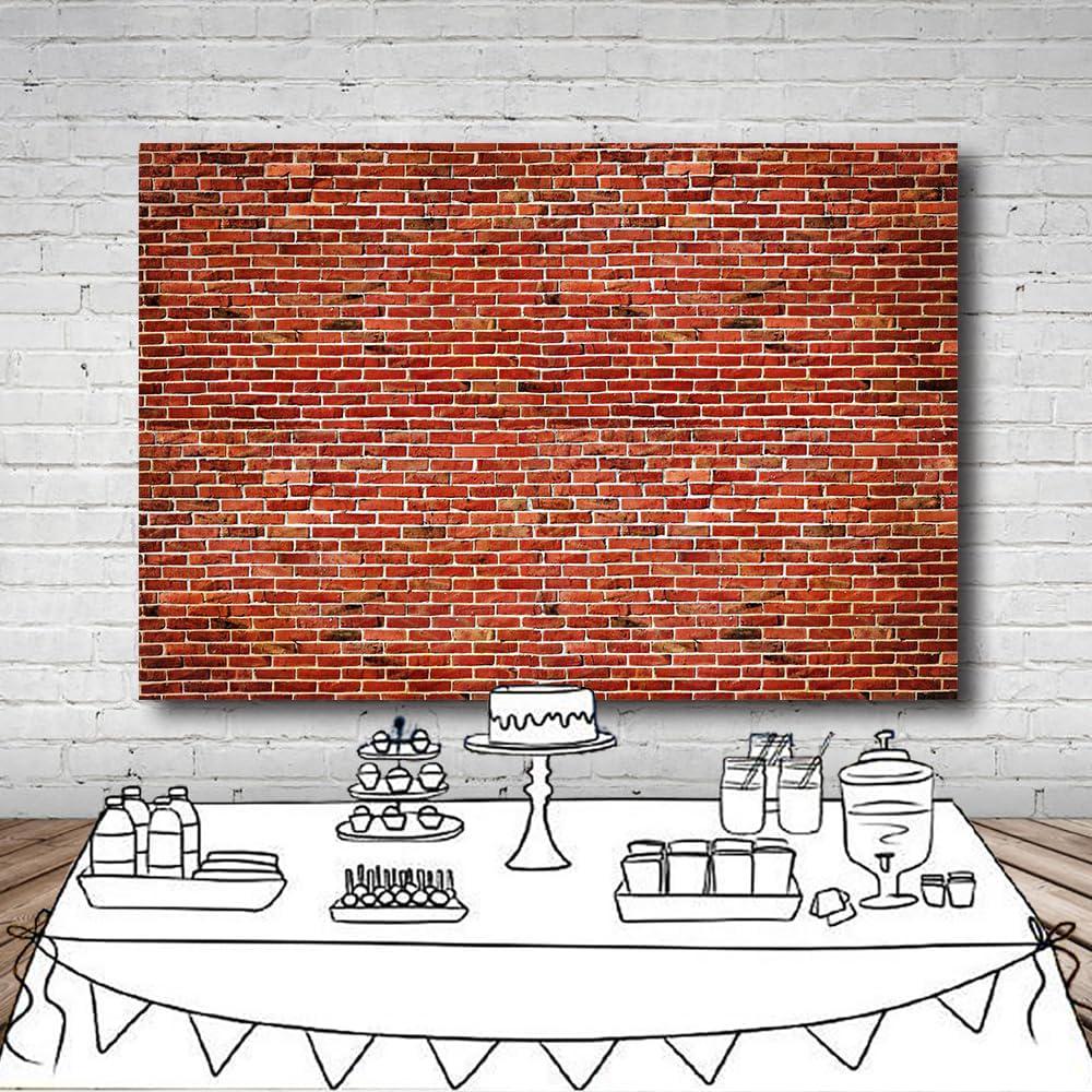 7x5ft Red Brick Wall Backdrop Rustic Texture Photo Background Party Decor