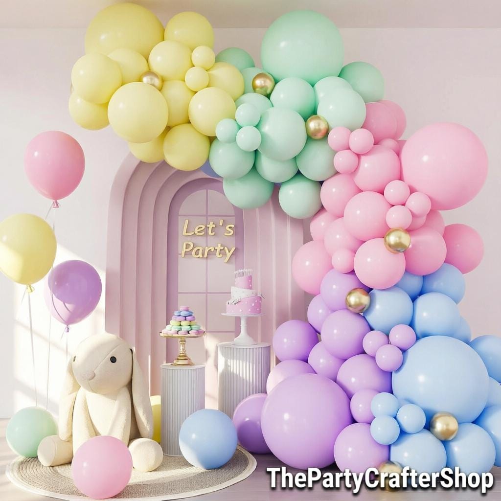 Pastel Rainbow Balloon Arch Kit | Macaron Garland, Baby Shower, Unicorn Party Decor