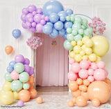 Pastel Rainbow Balloon Arch Kit | Mixed Size Latex Garland for Parties
