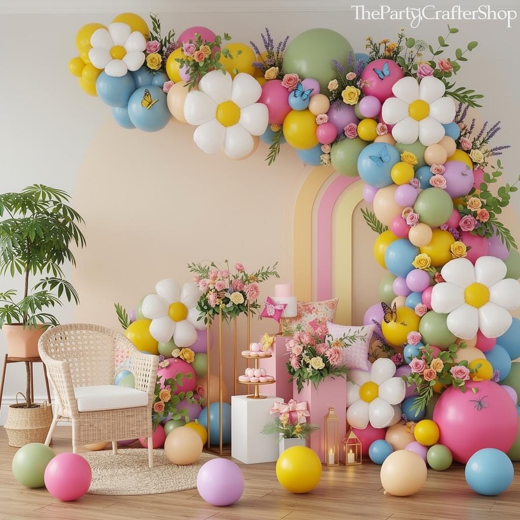 Daisy Flower Balloon Garland Kit | Spring Wildflower Arch, Baby Shower Decor