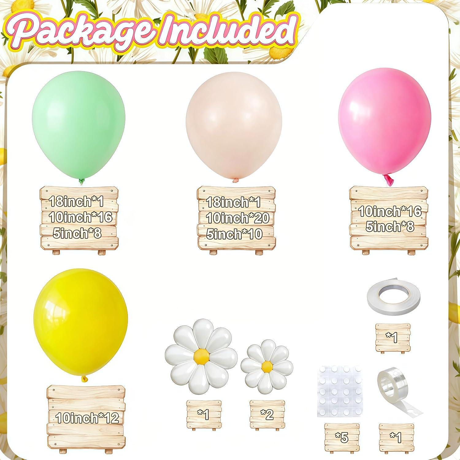 Groovy Daisy Balloon Arch Kit | Boho Floral Garland for Parties