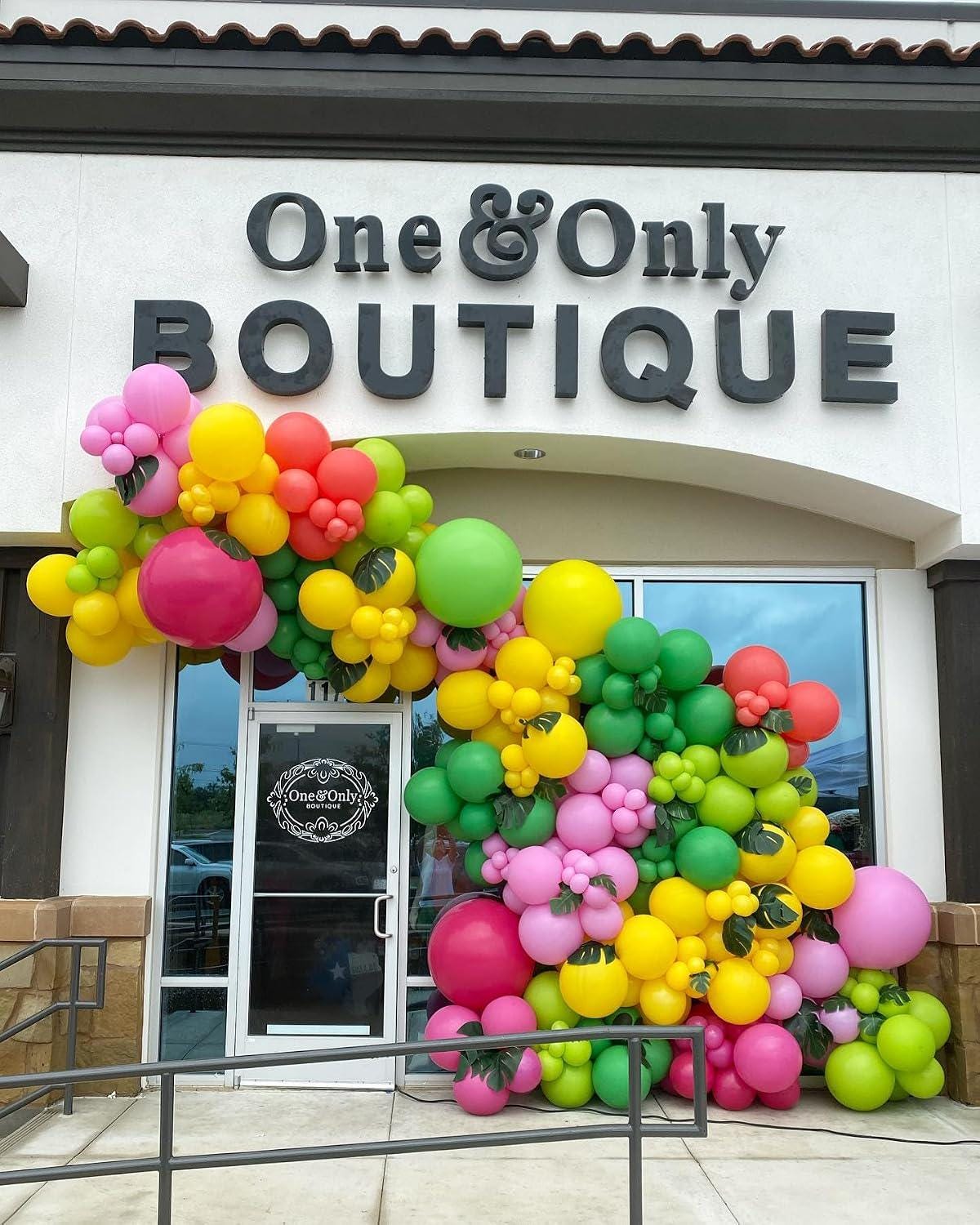 Tropical Balloon Arch Kit | Hot Pink, Green, Orange, Yellow, Teal Balloons | Summer Party Decor
