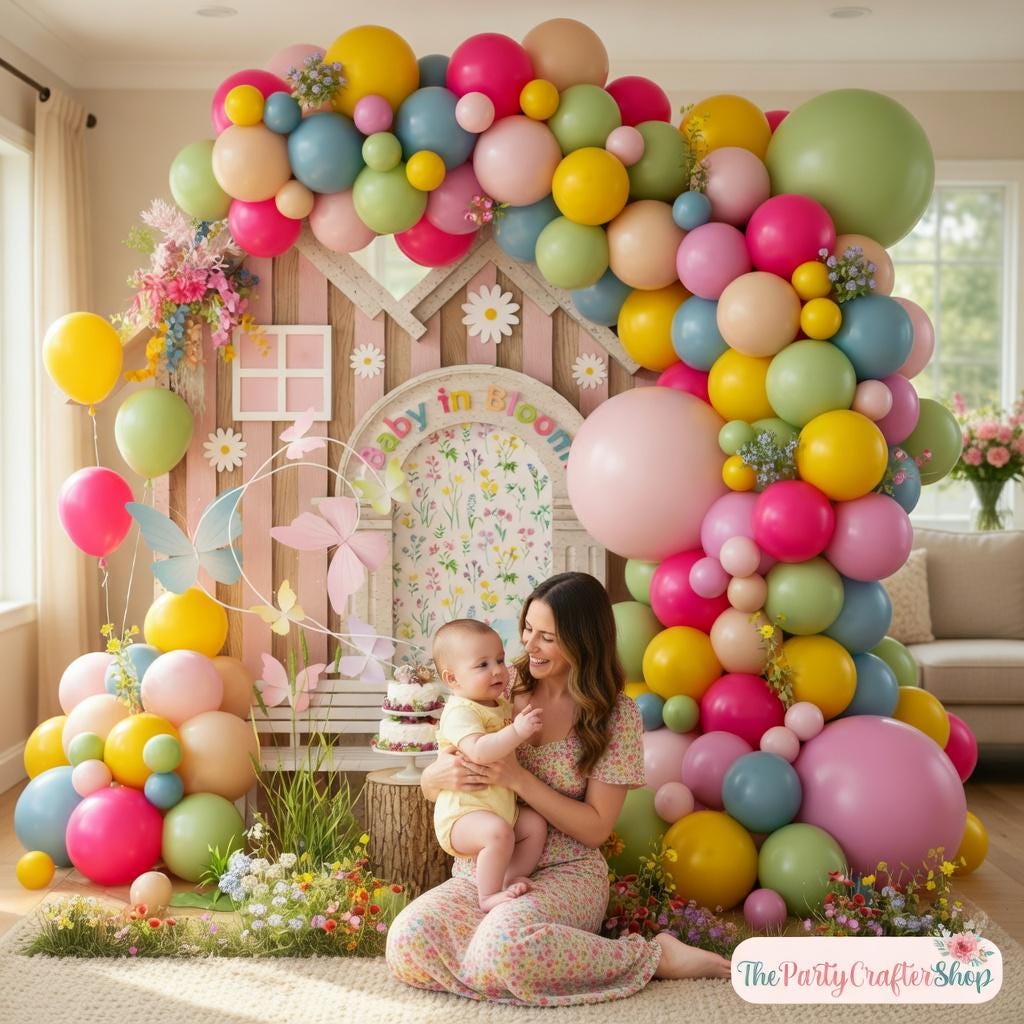 Boho Wildflower Balloon Arch Kit | Spring Baby Shower Garden Party Decor