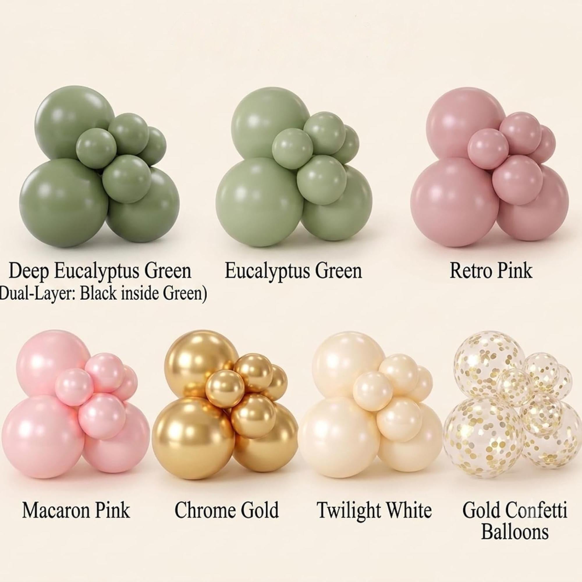 Sage Green Pink Balloon Arch Garland Kit | Double Stuffed Dusty Pink | Baby Shower Wedding