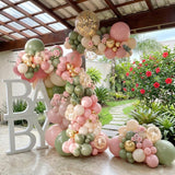 Sage Green Pink Balloon Arch Garland Kit | Double Stuffed Dusty Pink | Baby Shower Wedding