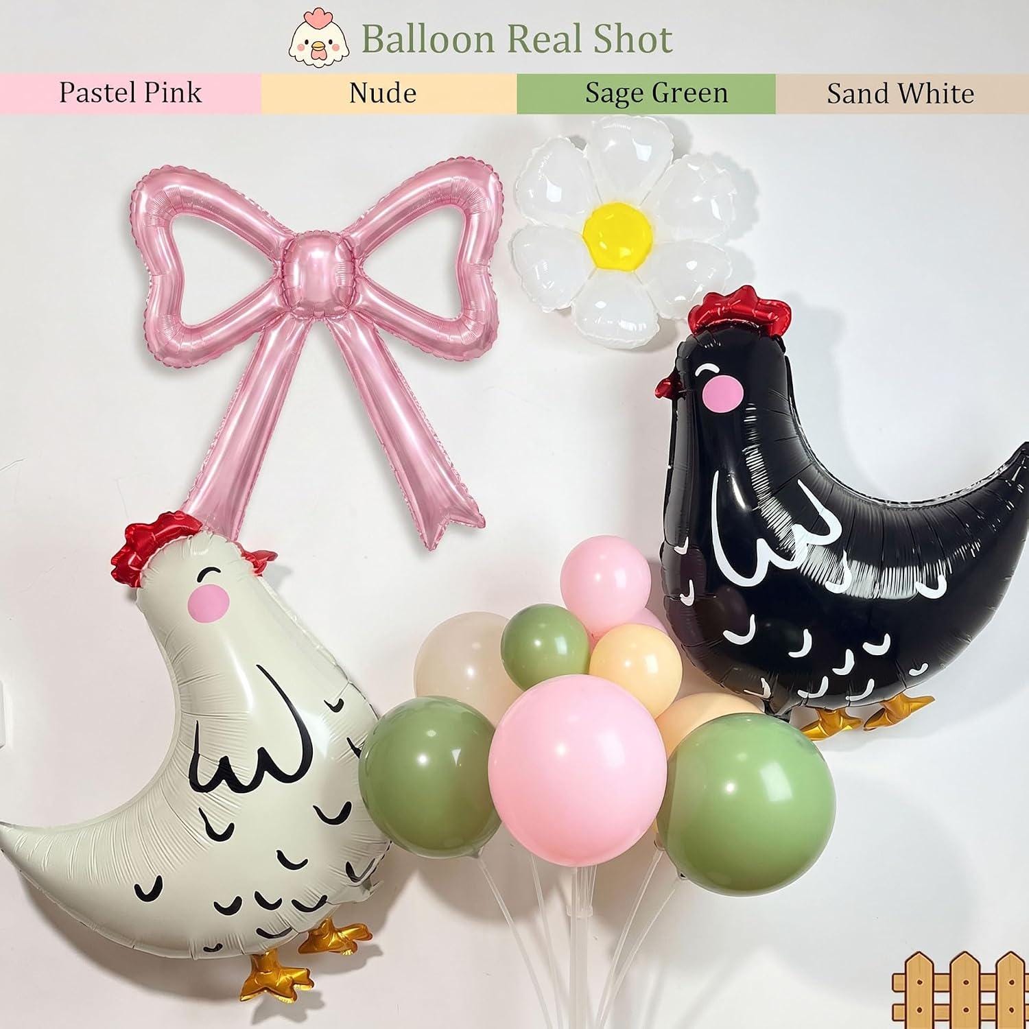 Farm Birthday Balloon Arch Kit | Sage Green Daisy Chicken Garland, Baby Shower Decor