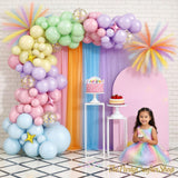 316 Pc Pastel Party Decoration Set | Macaron Balloon Arch Pampas Grass Gauze Curtain | Baby Shower Wedding Decor