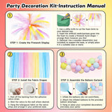 316 Pc Pastel Party Decoration Set | Macaron Balloon Arch Pampas Grass Gauze Curtain | Baby Shower Wedding Decor