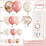 Dusty Pink Balloon Arch Kit | Retro Sand Champagne Gold Garland (167 Pc)