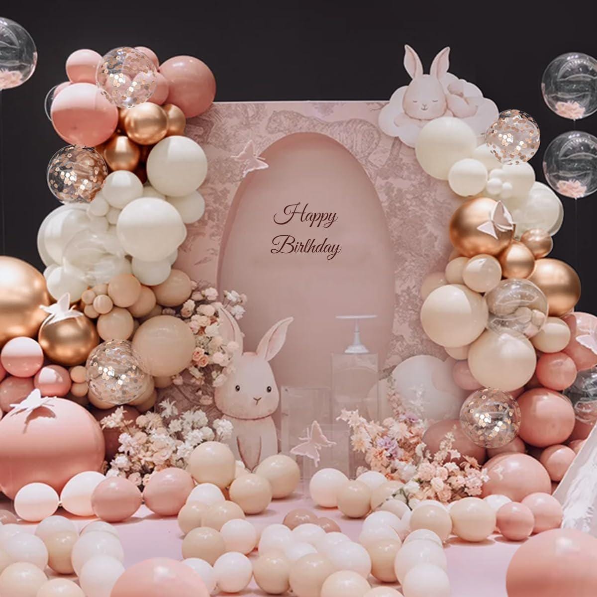 Dusty Pink Balloon Arch Kit | Retro Sand Champagne Gold Garland (167 Pc)
