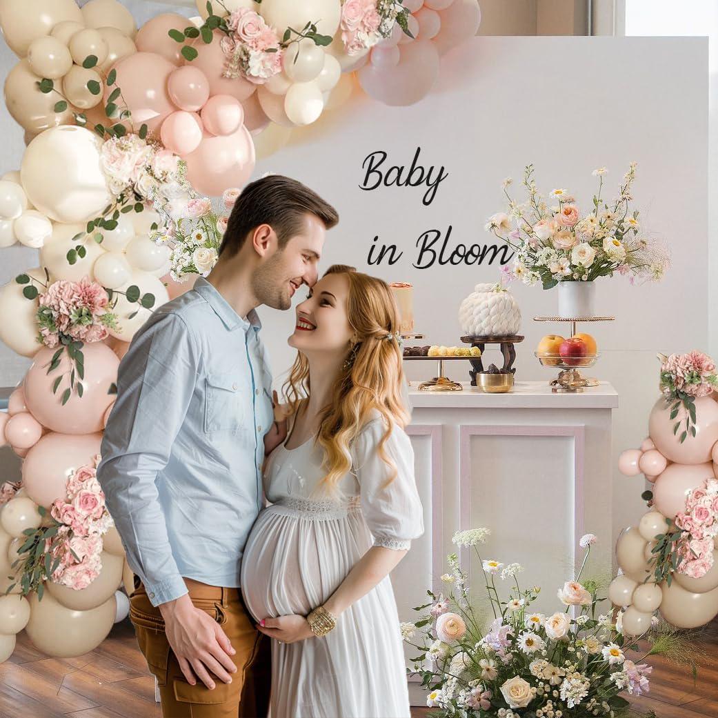 Baby Bloom Balloon Arch Kit | Dusty Pink, Beige, Sand White Balloons | Garden Party Decor