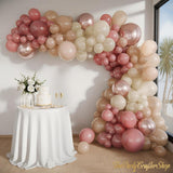 146 Pc Dusty Pink Balloon Arch Kit | Rose Gold Nude White Sand Garland | Baby Shower Wedding Birthday Decor