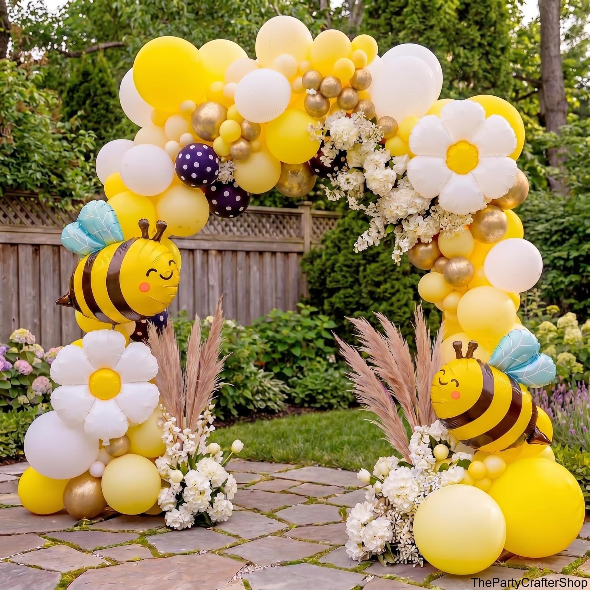 Bee Balloon Garland Kit | Daisy, Yellow, Gold Party Decor