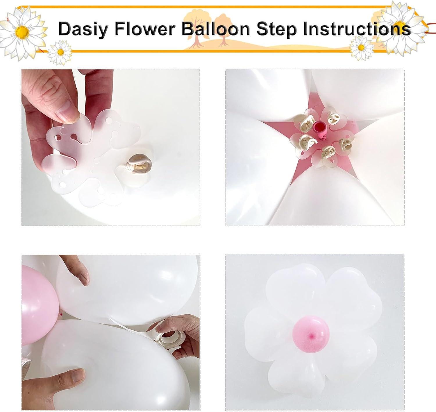 Daisy Balloon Garland Kit | Pink Blush Orange White Arch | Boho Baby Shower Birthday Decor