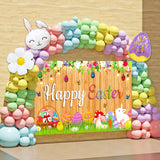 Pastel Easter Balloon Arch Kit with Happy Easter Backdrop Banner