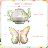 Tea Party Balloon Arch Kit | Pastel Purple, Pink, Sage Green, Gold Garland Teapot Butterflies