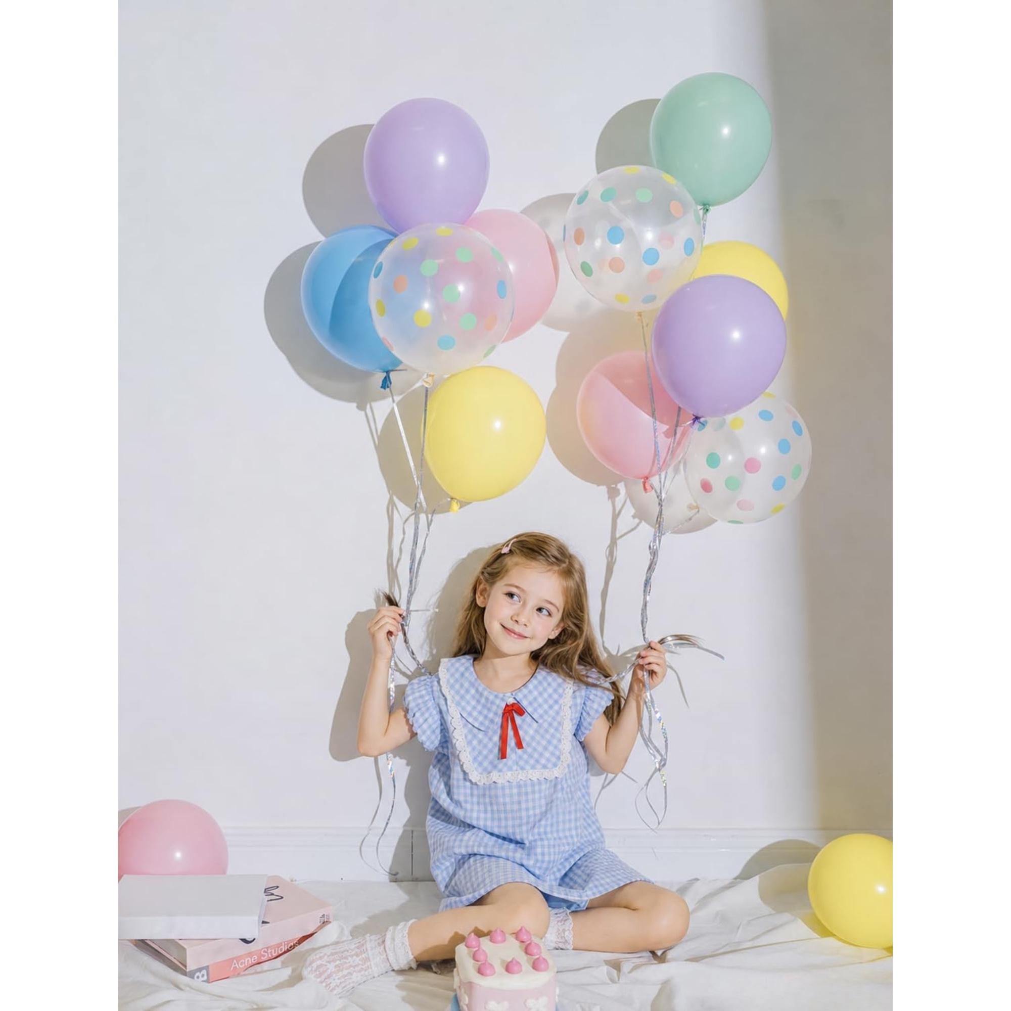 Pastel Rainbow Macaron Balloons | 12 Inch Polka Dot Party Decor