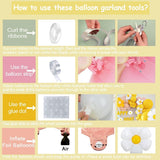 Daisy Birthday Party Decorations | Pink Yellow White Balloon Arch Banner Cake Topper