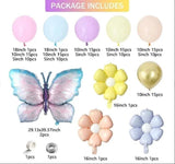 Pastel Butterfly Balloon Garland Kit | Daisy Arch for Birthday, Baby Shower, Princess Party Decor