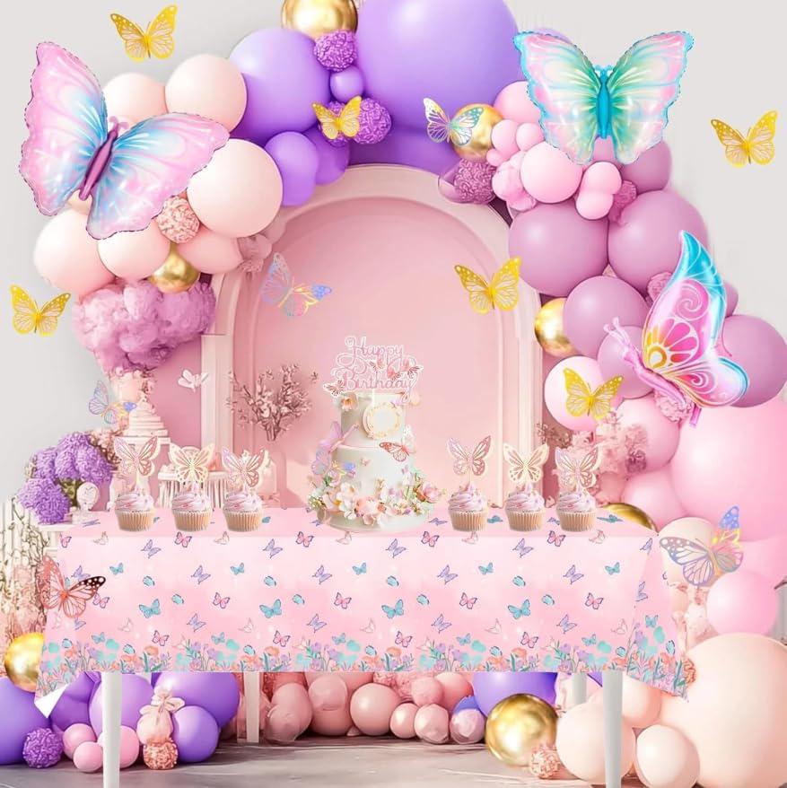 Pastel Butterfly Balloon Garland Kit | Daisy Arch for Birthday, Baby Shower, Princess Party Decor