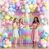Pastel Macaron Balloon Arch Kit | Rainbow Fringe Backdrop, Birthday Banner, Baby Shower Decor