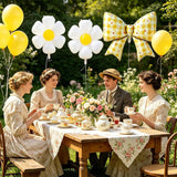 Daisy Bow Foil Balloons | Gingham Floral Party Decorations