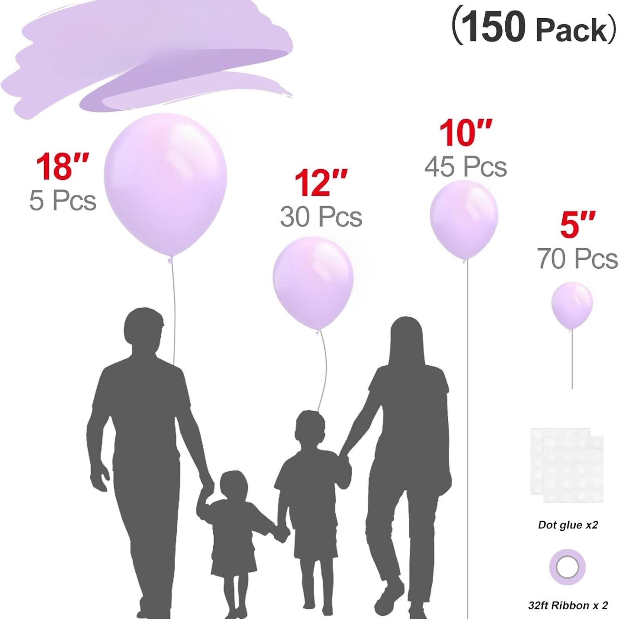 Lavender Balloon Arch Kit | Light Purple Mixed Size Party Decorations