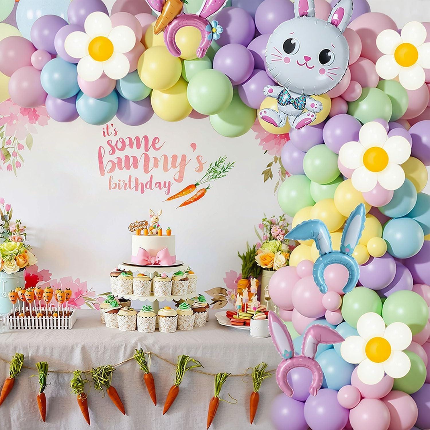 Easter Balloon Arch Kit | Bunny Carrot Garland, Spring Party Decor