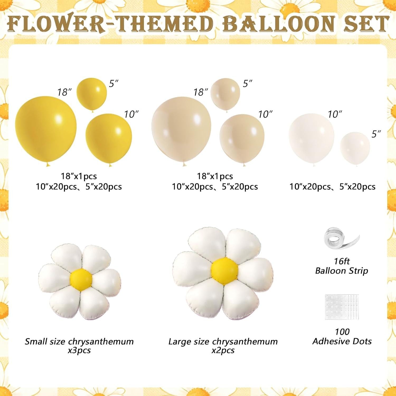 Bee Balloon Arch Kit | Daisy Mylar Balloons, Little Honey Baby Shower Decor