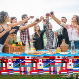 World Country Flags Table Cover: International Party Decor (108x54 Inch)