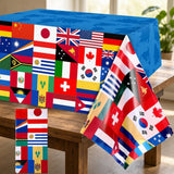 World Country Flags Table Cover: International Party Decor (108x54 Inch)