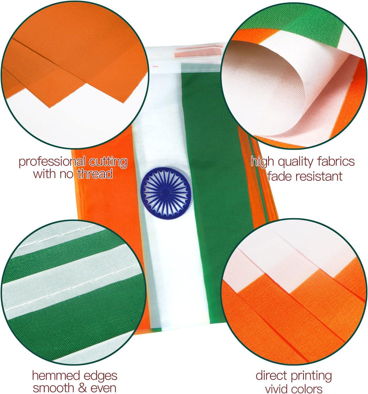 India Flag Bunting Banner | 33ft 38 Pennants, Patriotic Decorations