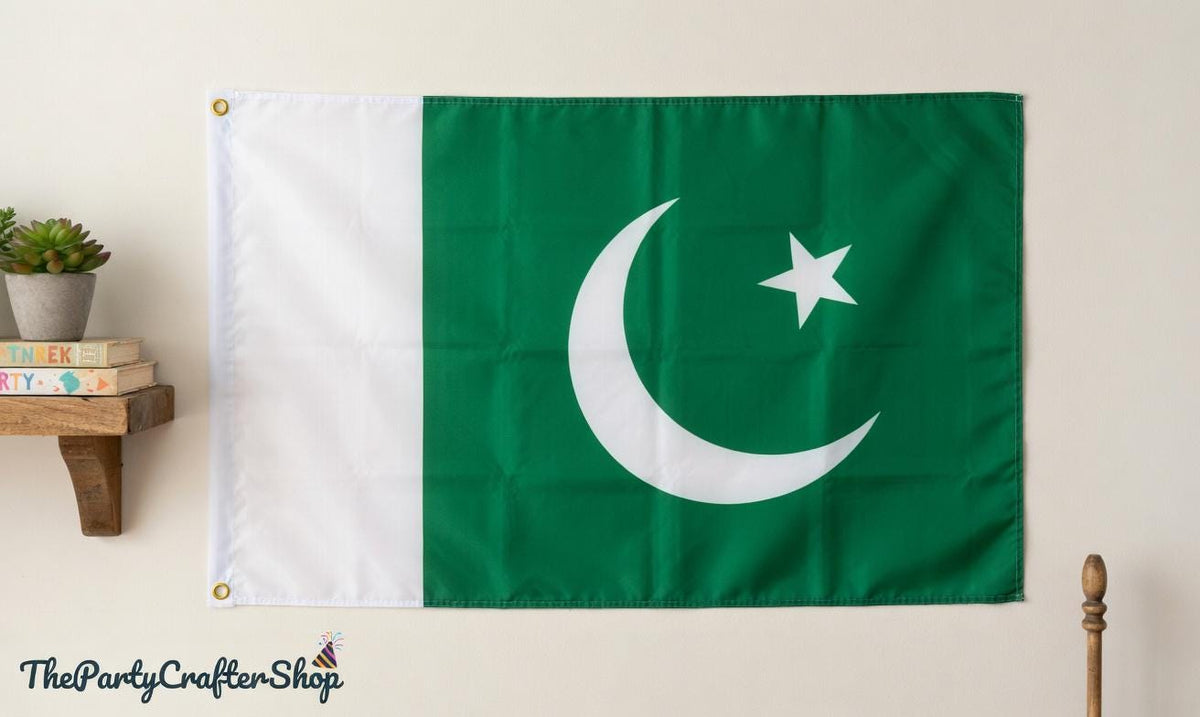 Pakistan Flag 5x8 Ft | Large Polyester Pakistani Banner With Metal Grommets | Outdoor Patriotic Decor
