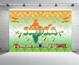 7x5ft India Independence Day Backdrop | Indian Flag Landmark Photo Background | 15th August Party Decor