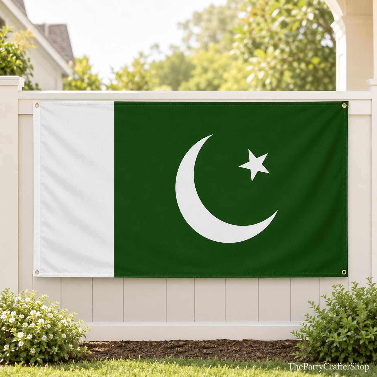 2 Pack Pakistan National Flag 3x5 Ft, Double Sided Outdoor Decor, Brass Eyelets