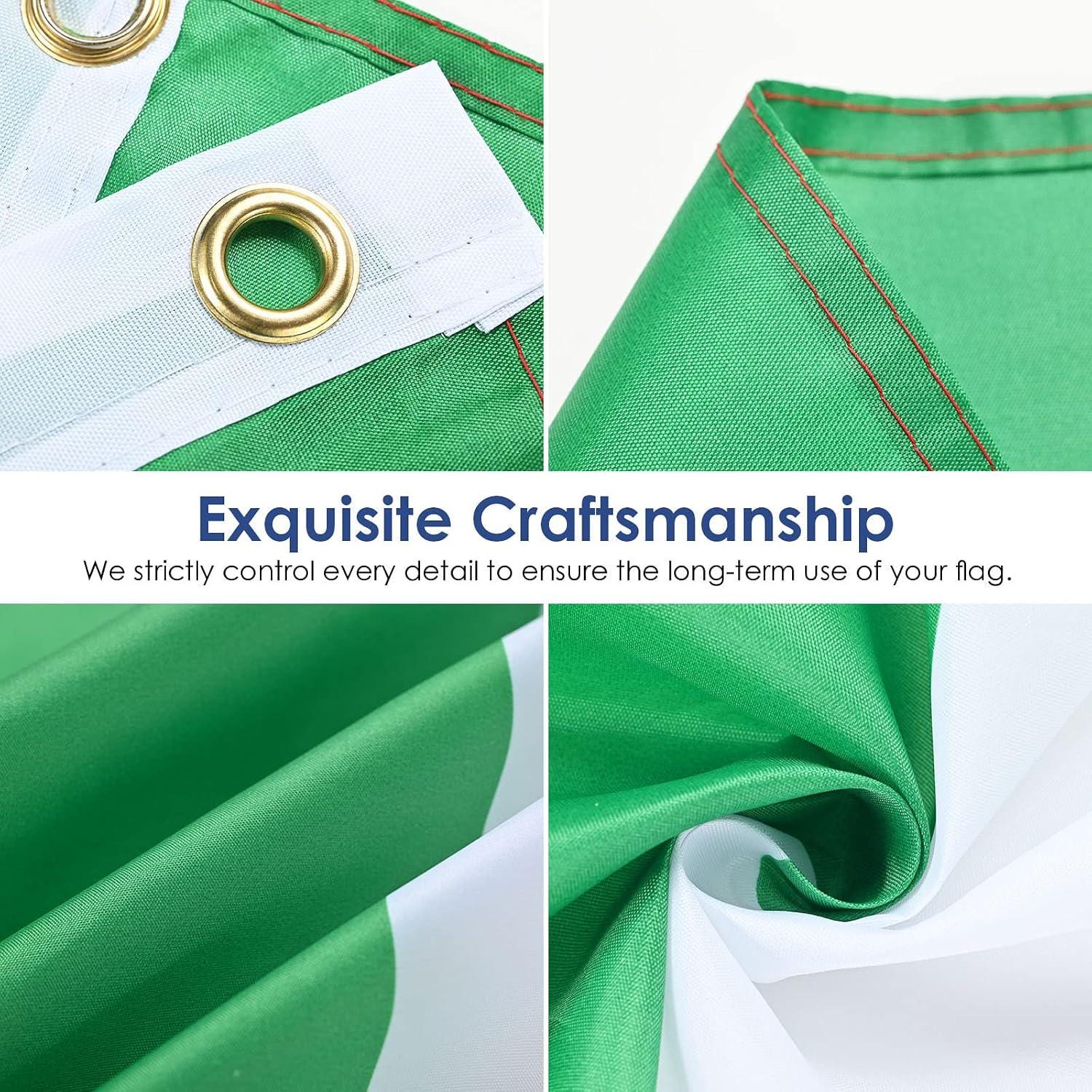 2 Pack Pakistan National Flag 3x5 Ft, Double Sided Outdoor Decor, Brass Eyelets