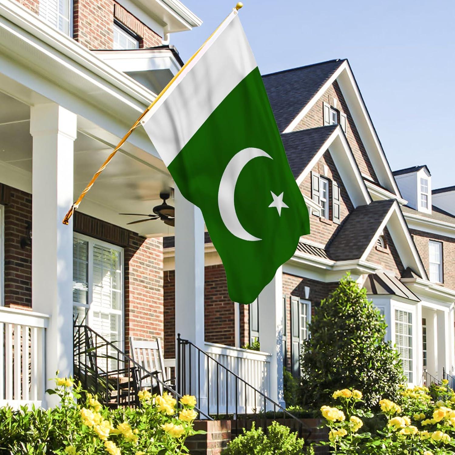 2 Pack Pakistan National Flag 3x5 Ft, Double Sided Outdoor Decor, Brass Eyelets