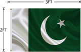 Pakistan Flag 2x3 Ft, Polyester National Flag With Brass Grommets