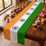 India Flag Table Runner, Tricolor Patriotic Celebration Dining Decoration (2 Pcs)