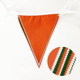 Orange Green White Fabric Pennant Banner, Triangle Flag Garland, Party Decoration