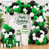 Green Black White Balloon Garland Kit, Soccer Birthday Arch, Jungle Safari Baby Shower Decoration