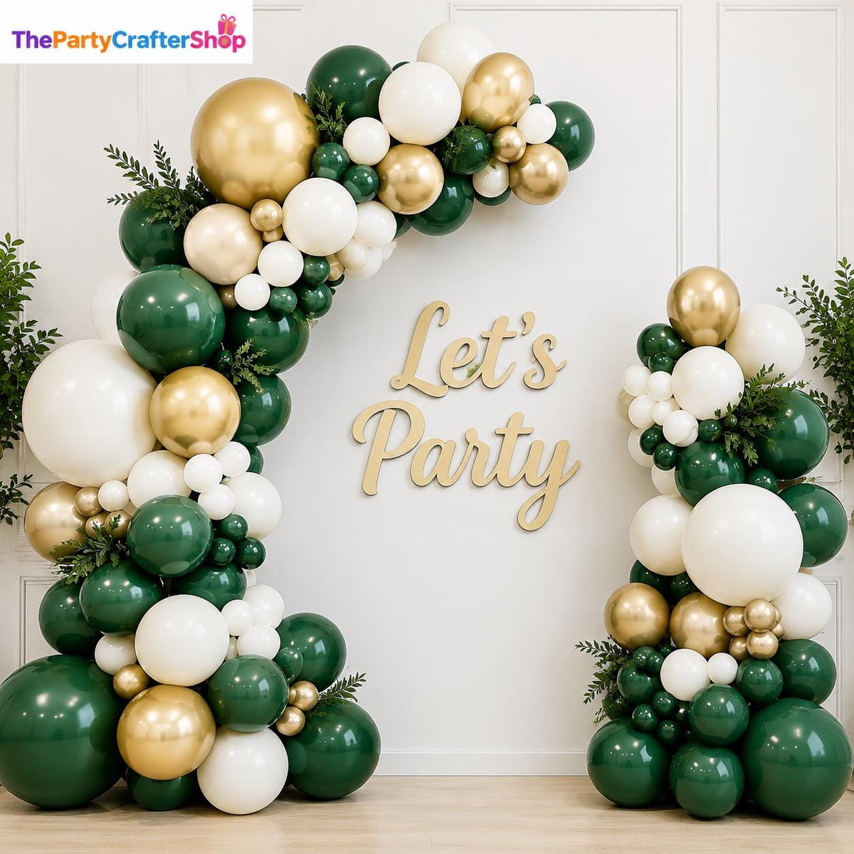 Emerald Green Gold Balloon Arch Kit, Jungle Safari Party Garland Decoration