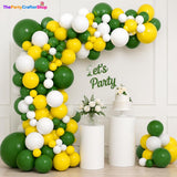 Green Yellow White Balloon Garland Arch Kit, Jungle Tractor Party Decor