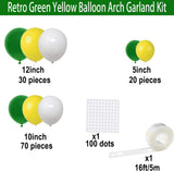 Green Yellow White Balloon Garland Arch Kit, Jungle Tractor Party Decor